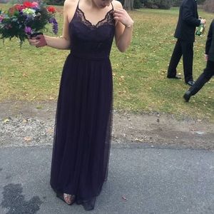 Dark purple long bridesmaid dresses